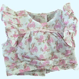 American Girl x LoveShackFancy Fancy Flutter Top Shirt Pink White Love Shack